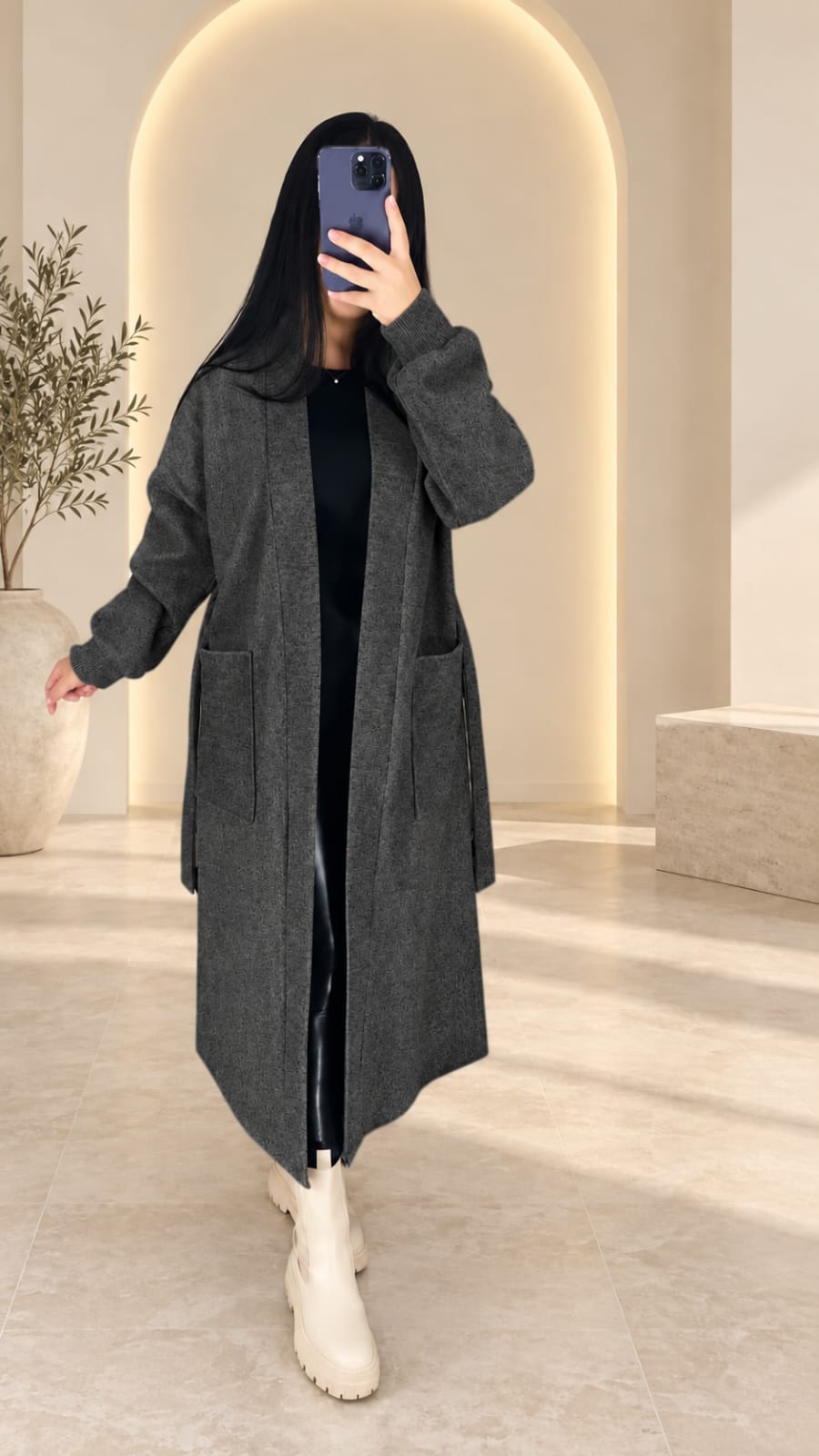 مونطو نسائي طويل وأنيق – Manteau Long Élégant