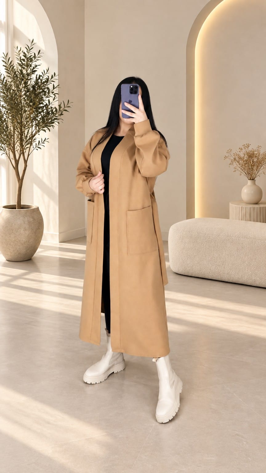 مونطو نسائي طويل وأنيق – Manteau Long Élégant