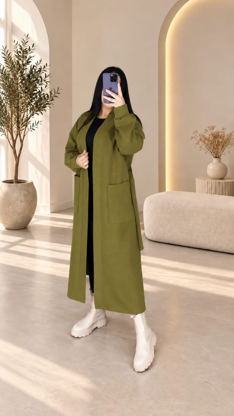 مونطو نسائي طويل وأنيق – Manteau Long Élégant