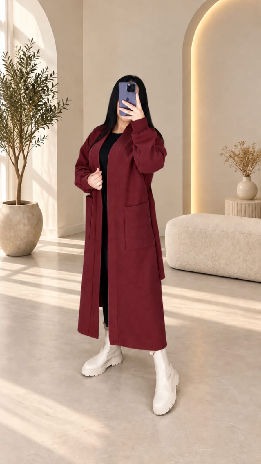 مونطو نسائي طويل وأنيق – Manteau Long Élégant