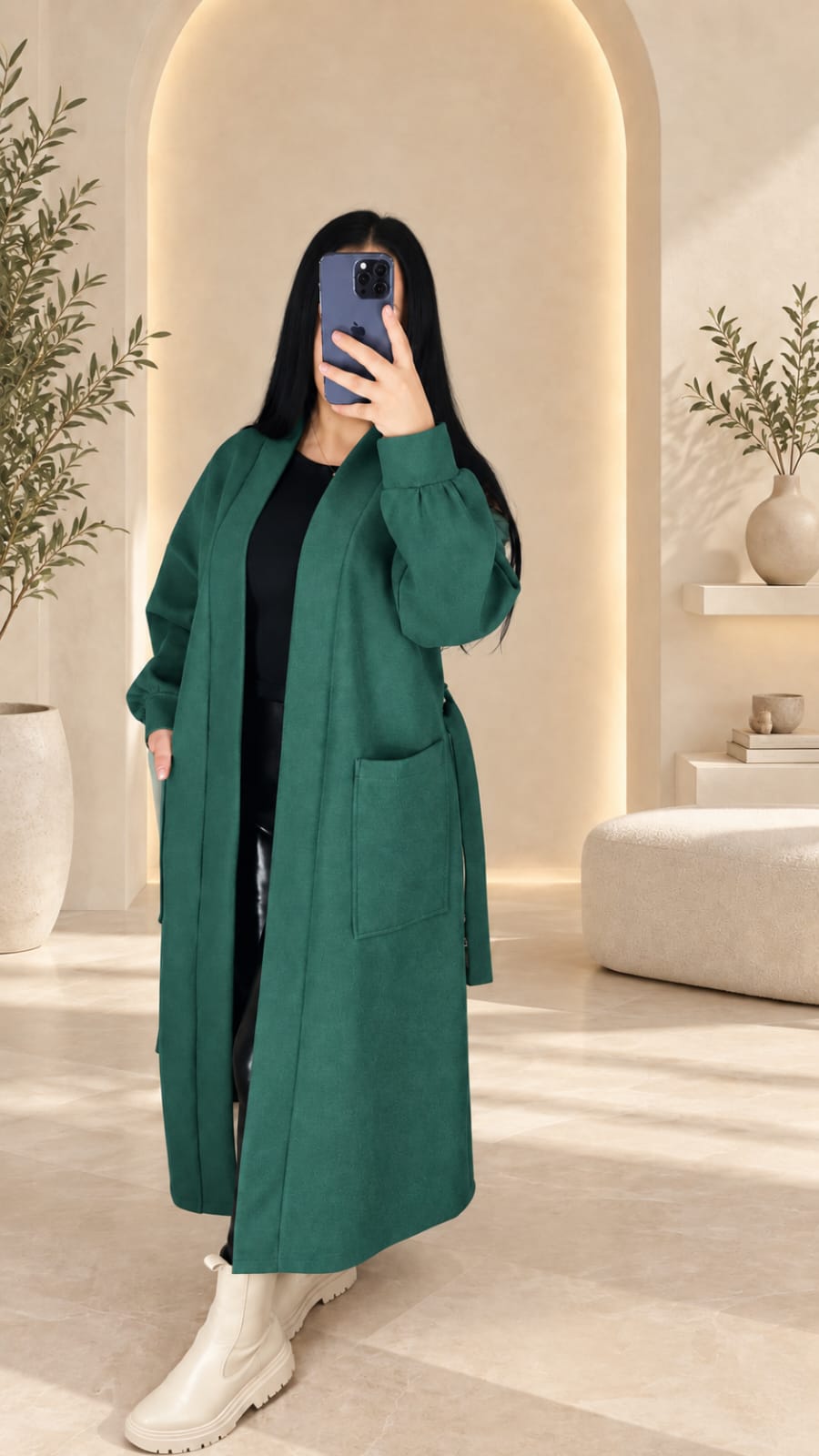 مونطو نسائي طويل وأنيق – Manteau Long Élégant
