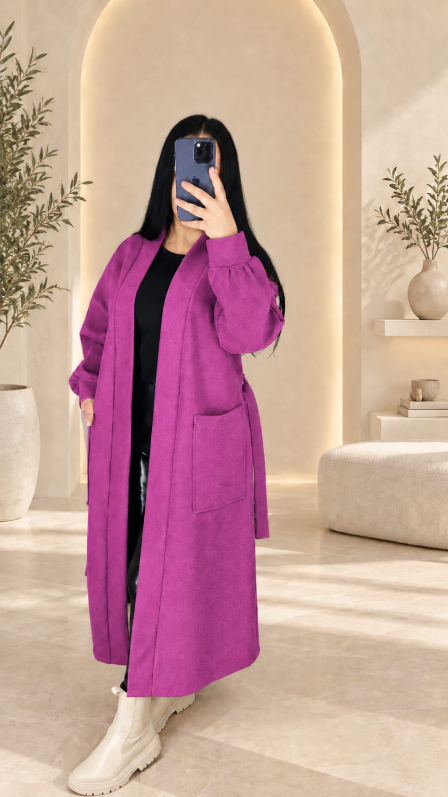 مونطو نسائي طويل وأنيق – Manteau Long Élégant