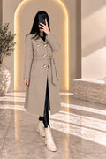 مانطو نسائي طويل بحزام | Manteau long femme avec ceinture